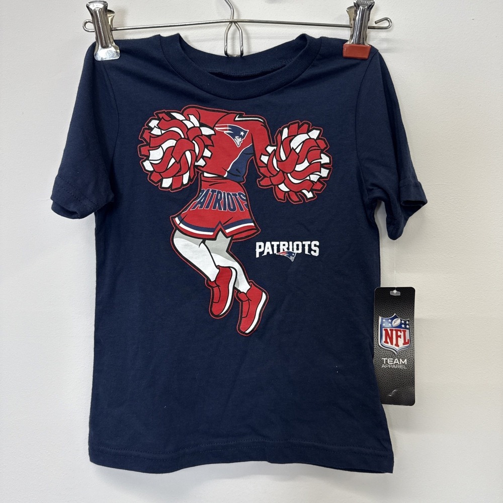 NFL Patriots Cheer T Shirt New England Team‎ Apparel  Cheerleader Blue Sz 4T NWT